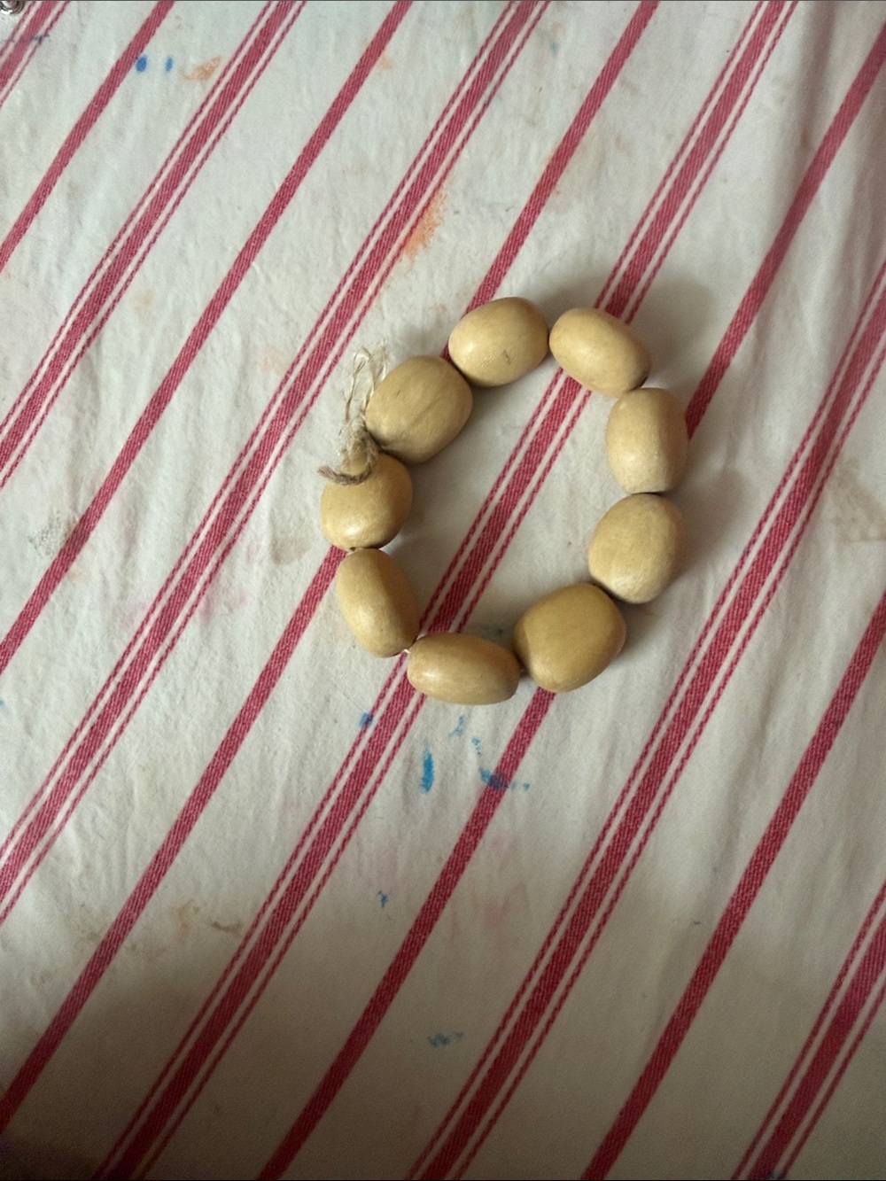 Wood Bead Stretch Bracelet - Natural Beige